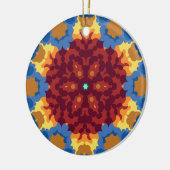 Retro Mandala Red Blue und Yellow Keramik Ornament (Links)