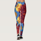 Retro Mandala Red Blue und Yellow Leggings (Rückseite)