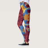 Retro Mandala Red Blue und Yellow Leggings (Links)