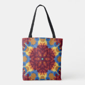 Retro Mandala Red Blue und Yellow Tasche (Rückseite)