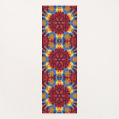Retro Mandala Red Blue und Yellow Yogamatte (Vorderseite)