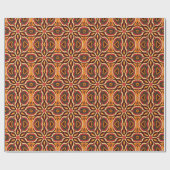 Retro Mandala Red Orange und Brown Geschenkpapier (Flach)