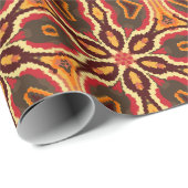 Retro Mandala Red Orange und Brown Geschenkpapier (Rolleneckpunkt)