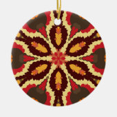 Retro Mandala Red Orange und Brown Keramik Ornament (Vorne)