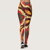 Retro Mandala Red Orange und Brown Leggings (Rückseite)