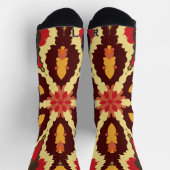 Retro Mandala Red Orange und Brown Socken (Oben)