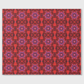 Retro Mandala Red und Lila Geschenkpapier (Flach)