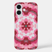 Retro Mandala Rosa und Weiß Case-Mate iPhone Hülle (Rückseite)