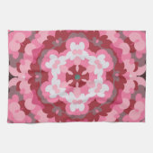 Retro Mandala Rosa und Weiß Geschirrtuch (Horizontal)