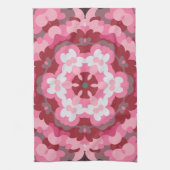Retro Mandala Rosa und Weiß Geschirrtuch (Vertikal)