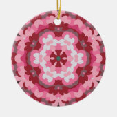Retro Mandala Rosa und Weiß Keramik Ornament (Vorne)
