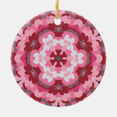 Retro Mandala Rosa und Weiß Keramik Ornament (Hinten)