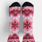 Retro Mandala Rosa und Weiß Socken (Oben)