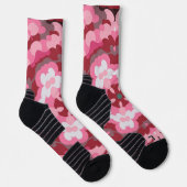 Retro Mandala Rosa und Weiß Socken (Rechts)