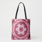 Retro Mandala Rosa und Weiß Tasche (Vorderseite)