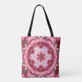 Retro Mandala Rosa und Weiß Tasche (Rückseite)