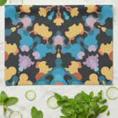 Retro Mandala Yellow Blue und Orange Geschirrtuch (Gefaltet)