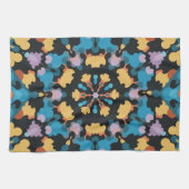 Retro Mandala Yellow Blue und Orange Geschirrtuch (Horizontal)