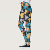 Retro Mandala Yellow Blue und Orange Leggings (Links)