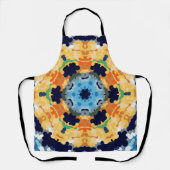 Retro Mandala Yellow Blue und Orange Schürze (Vorderseite)