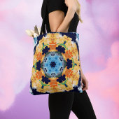 Retro Mandala Yellow Blue und Orange Tasche