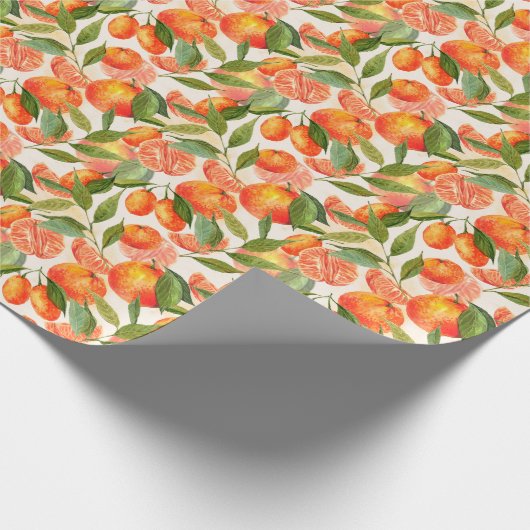 RETRO Mandarinen Mandarins Filiale Weihnachten Geschenkpapier (Ecke)