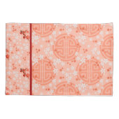 Retro Maneki Neko Japanisch Waving Lucky Cat Koi Kissenbezug (Rückseite-Links)