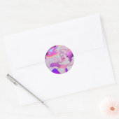 Retro Manga Hair Gedreht Runder Aufkleber (Umschlag)