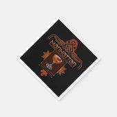 Retro Manhattan Cocktail Illustration Serviette (Ecke)