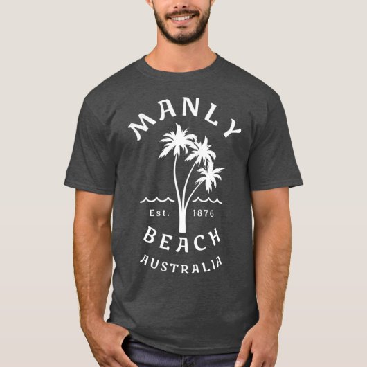 Retro Manly Beach Original Australien Grafik T-Shirt (Vorderseite)