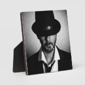Retro-Mann raucht Fotoplatte (Vorderseite)