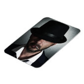Retro-Mann raucht Magnet (Linke Seite)