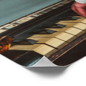 Retro-Mann spielt Klavier und rauchen Poster (Ecke)