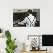 Retro-Mann spielt Klavier und rauchen Poster (Heimbüro)