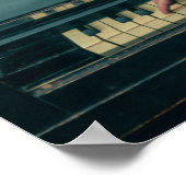 Retro-Mann spielt Klavier und rauchen Poster (Ecke)