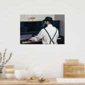 Retro-Mann spielt Klavier und rauchen Poster (Küche)