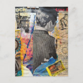 Retro-Männer arbeiten Mixed-Media-Collage Postkarte (Vorderseite)