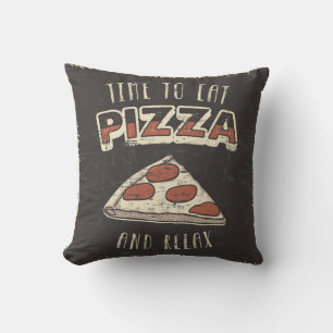 Retro-Männerhöhle Klassisch Vintage Pizza essen Kissen