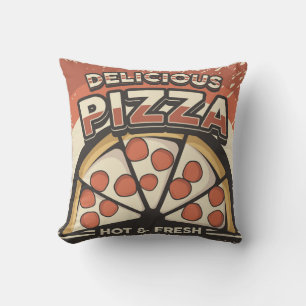 Retro-Männerhöhle Klassische Vintage-Leckere Pizza Kissen