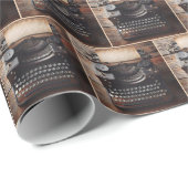 Retro Manuelle Schreibmaschine Geschenkpapier (Rolleneckpunkt)