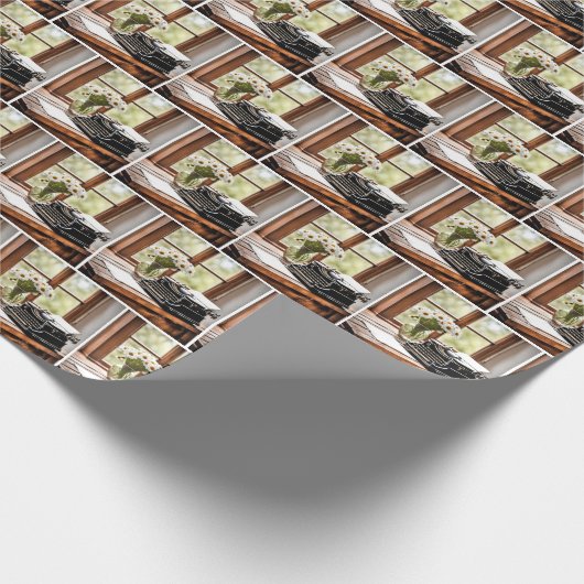 Retro Manuelle Schreibmaschine mit Daisis Geschenkpapier (Ecke)