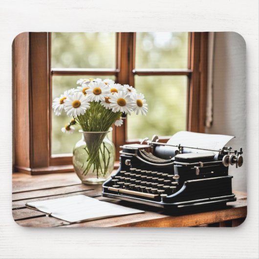 Retro Manuelle Schreibmaschine mit Daisis Mousepad (Vorne)
