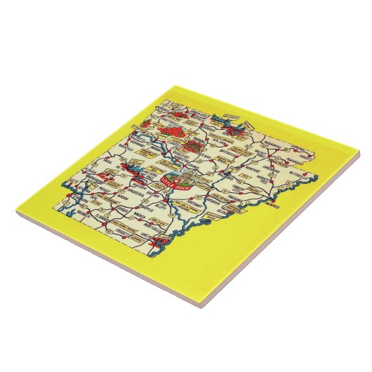 Retro Map of  Arkansas Ceramic Tile Fliese (Seite)