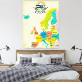 Retro Map of Europe. Leinwanddruck (Insitu (Schlafzimmer))