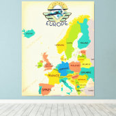 Retro Map of Europe. Leinwanddruck (Insitu (Holzboden))