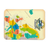 Retro Map of Europe. Magnet (Horizontal)