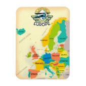 Retro Map of Europe. Magnet (Vertikal)