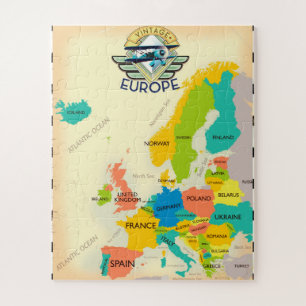 Retro Map of Europe. Puzzle