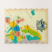 Retro Map of Europe. Puzzle (Horizontal)