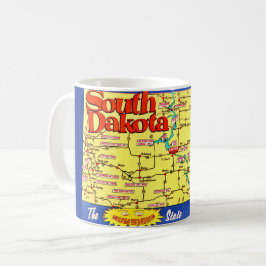Retro Map South Dakota Tasse